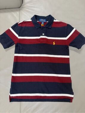 Polo Ralph Lauren Kids Striped Cotton Mesh Polo Shirt size S